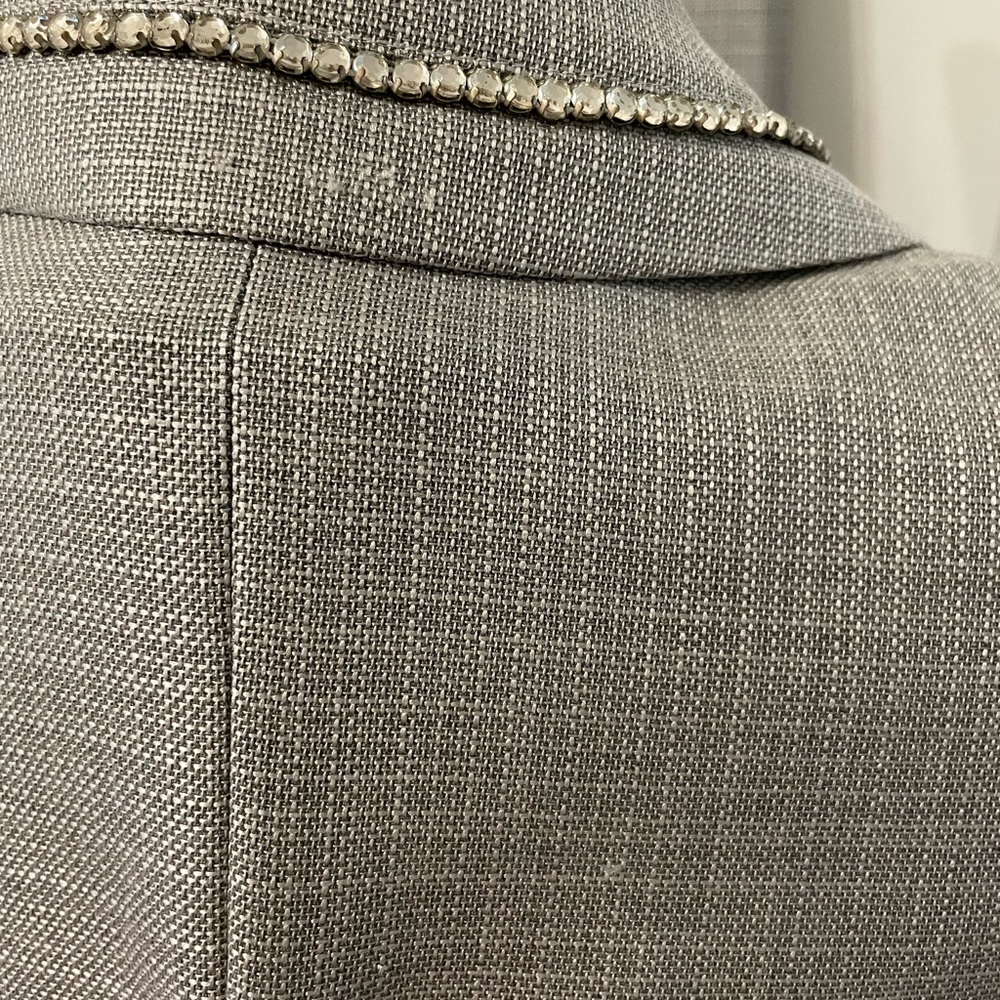 Escada Wool and Silk Blend Suit with Rhinestone Trim - Picture 11 of 16